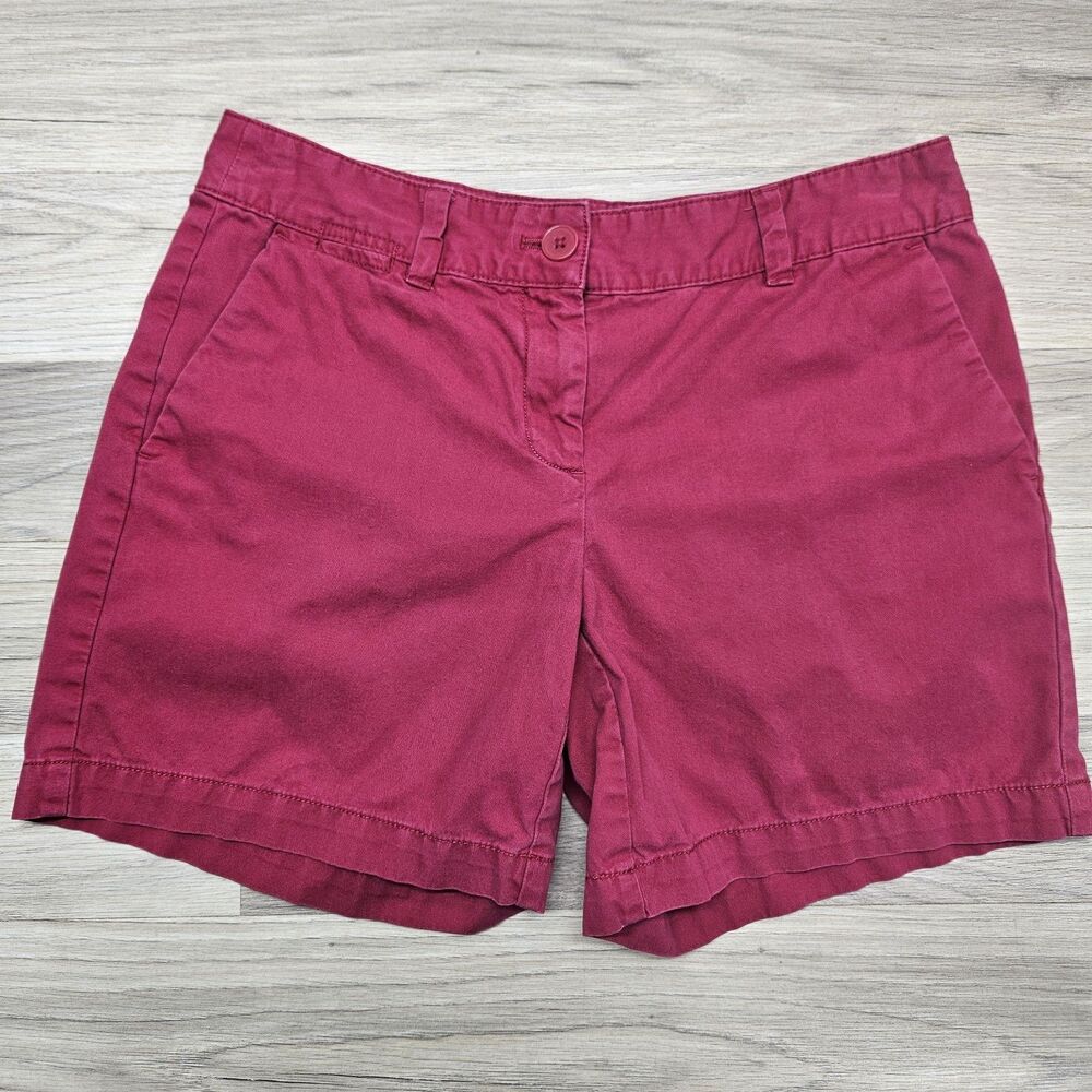 Loft Womens Magenta Pink Chino Shorts Size 2